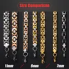 Chains Davieslee Necklace For Men Flat Byzantine Link Silver Black Gold Chain Stainless Steel Whole Vintage Jewelry 6811mm L8901142