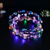 Blinkende LED-Schnüre, leuchtende Blumenkrone, Stirnbänder, Licht, Party, Rave, Blumen-Haargirlande, leuchtender Kranz, Hochzeit, Blumengeschenk