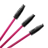 50 pcs Descartáveis ​​Rosa Red Mascara Wands Eyelash Brushes Eye Lash Sobrancelha Aplicador Cosmético Maquiagem Brush Tool Kits