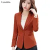 Lenshin Wysokiej jakości Blazer Prosto i Gładka Kurtka Office Lady Style Coat Business Formal Wear Candy Color Heavy Tops LJ200911