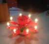 Bunte Blütenblätter Musik Kerze Kinder Geburtstag Party Lotus Funkelnde Blume Velas Squirt Blossom Flamme Kuchen Kerze Zubehör Geschenk