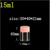 24 pcs 21 mm Screw Mouth Glass Bottles With Pink Plastic Cap DIY 15 ml 30x40 Transparent Empty Containers Vials