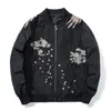 봄 조종사 폭격기 재킷 남자 여자 새 자수 야구 재킷 패션 캐주얼 청소년 커플 코트 일본 스트리트웨어 201128