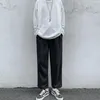 Koreansk version av pull-roope tight byxor Summer Simple Sports Students Straight Retro-Loose Trend1