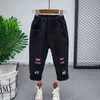 Vår Höst Pure Bomull Boys Jeans Ny 2021 Koreansk version Mode Cowboy Stretch Pants All-Match Barnens Denim Trousers G1220