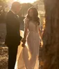 Ärmar 2021 långa klänningar sjöjungfru Sexig rygglös 3D blommig applikation svep tåg tyll paljetter bröllop brudklänning vestido de novia
