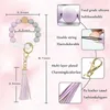 Perle en bois perlé porte-clés personnalité de la mode gland Bracelet porte-clés motif féminin pendentif bracelets femmes fille dragonne chaîne perles de silicone de qualité alimentaire