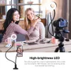 Novelbelysning 4 '' LED -kamera selfie ringljus med skrivbordstativ f￶r telefoner