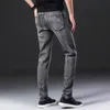 Calças de brim dos homens clássicos de alta qualidade Negócio Casual Elastic Denim Calças Masculino Marca Cinzas Calças 201117