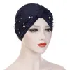 Bonnet/crâne casquettes femmes élastique Turban musulman Hijab islamique inde perles chimio dames écharpe couvre-chef noué Turban1