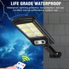 120COB 128COB 320 Lâmpada solar de parede solar Iluminação externa Segurança de segurança leve Sensor de movimento à prova d'água PIR Controle remoto