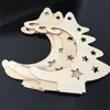 Christmas Decoration Wood Slices With Stand Wooden Tree Star Crafts For DIY Ornaments Kids Gifts Y201020