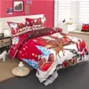 Boże Narodzenie Santa Claus Print Plotki Zestaw 3 SZTUK Kołdry Pokrywa Poszewka Podwójna Pełna Comforter Prezent Dla Kid 201021