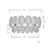 금 그릴 치아 모조 다이아몬드 탑바토 이빨 그릴 세트 반짝이는 블링 아이스 아웃 힙합 보석
