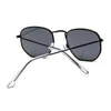 Sześciokątne okulary przeciwsłoneczne mężczyźni klasyczny marka płaska soczewka przezroczyste okulary słoneczne męskie samice retro małe metalowe szklanki Square Glass1026921