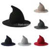 Halloween sorcière chapeau hommes et femmes laine tricot chapeaux mode solide petite amie cadeaux fête déguisement DHL EE0116