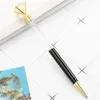 2022 nouveau style classique grand diamant stylo bricolage tube vide stylos à bille en métal auto-remplissant flottant paillettes fleur séchée cristal écriture cadeau