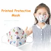 Mode Barn Barn Disponibel Ansiktsmask Tecknad Nonwoven 3Layer Tryckt skydd Dammsäker Student Barnmask Utomhus Mascherina Masks