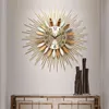 Luxury Metal Wall Clock Nordic Bedroom Digital Creative Large Gold Wall Clock Silent Living Room Zegar Home Decoration DG50WC H1230