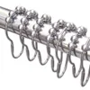 Metal Curtain Rollerball Shower Curtain Rings Hooks 5 Roller ball Polished Satin Nickel Ball bathroom Accessories XB1