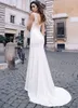 Sexy Cap manches sirène robes De mariée 2021 encolure dégagée dos nu appliques balayage Train robe De mariée Vestido De Mariee