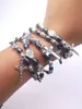 Icona religoisa cristiana perline nere bracciale con croce bracciale gioielli perline rosario