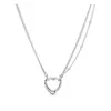 100% 925 sterling silver Open Heart Necklace Fashion Women Wedding Engagement Jewelry Accessories For Gift