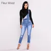 Fleur Wood Bib для похудения джинсовые джинсовые для женщин плюс размер растягивающиеся женские узкие джинсы Pantalones Vaqueros Mujer 201223