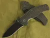 Toppkvalitet Flipper Folding Kniv 440c Drop Point Black Coated Blade Aluminium Handtag Utomhus Camping EDC Pocket Knives