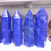 1 pçs por atacado varinha de cristal azul derretida para decoração de casa torre de quartzo bela fundição de pedras preciosas cura de ponta dupla Reiki