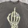 T-tröja Tee Män Kvinnor Crew Neck 3D Skull Hand Tryckta Kortärmad Stora T-shirt Toppar Real Pics