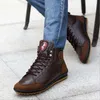 New Nice Men Leather Boots Fashion Autumn Winter Warm Cotton Brand Ankle Boots Lace UP Men Shoes Footwear Free Shipping1