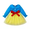 Vêtements pour enfants filles Dot Bow robe infantile enfant en bas âge Net fil dentelle maille robes de princesse mode été printemps automne bébé vêtements