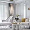 Занавес драпов французские высококачественные занавески для живой столовой спальня атмосферное заливое окно шелковый узор высокоточная кружева