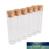 wholesale 60 pieces 22ml Glass Tubes with Cork Stopper 22*90mm Test Tubes Wishing Bottles