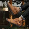 Winter Handmade Leather Ankle Plush Warm Snow Boots Outdoor Cold Protectio Mens Sneakers 201204