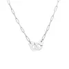 Collar colgante de espejo de plata esterlina de luna para mujeres Collar de espejo de cadena de plata Menottes blancos LJ201016257T