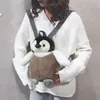 Pinguim bonito mochila de pelúcia para menina de pelúcia bolsa de ombro presente de aniversário para meninas macios pequenos sacos