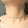 Ketten 2021 Top Qualität Fein 925 Sterling Silber Zarte Kleine Tropfenform Funkelnde CZ Choker Elegante Hochzeitsgeschenk Frauen nec261d