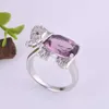 Wedding Rings 925 Silver Ring Zircon Sparkling Red/Blue/Purple Fashion Jewelry anillo de plata Gemstone Rings