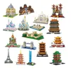 5184 stks Lezi Mini blokken Chinese stijl architectuur kasteel gebouw bakstenen kinderen speelgoed voor kinderen geschenken meisje aanwezig 8019 y220214