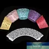 24PCS Spitze Laser Cut Cupcake Wrapper Liner Geschenk Box Mond Kuchen/Cupcake Verpackung Box Hochzeit Party Candy Box behälter Halter