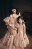 Ruffles Illusion Tulle Robe Manga Longa Mulheres Inverno Quimono Festa Grávida Sleepwear Prom Promo Bathrobe Nightgown Vestes