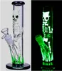 Vintage 10 inch Glow in the Dark Skeleton Glass Bong Hookah Smoking Pipes Oliebrander kan klantlogo plaatsen