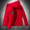 Parkas Männer Herbst Tragen Mantel Baumwolle Gepolsterte Mantel Puffer Jacke Männer Mit Kapuze Rote Jacke Männer Herbst Mode Outwear Jacken Herren 201126