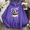 Cartoon Cute Panda Drukuj Mężczyzna Bluzy Anime Harajuku Odzież Odzież Jesień Zima Polar Z Kapturem Streetwear Męskie Kapturem H1227