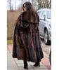 フーサルカの新しい本物のミンクの毛皮のコート女性全体の皮の暖かいミンクの毛皮のジャケット女性ロングスタイルの高級自然毛皮コート201031