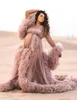 زائد الحجم تول الأمومة النوم المتدرج الكشكشة انظر من خلال رداء البشكير ل photoshoot boudoir الملابس الداخلية ثوب النوم