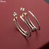 Donia jewelry luxury stud European and American fashion nail titanium steel threecolor creative designer earring gift with box7433435