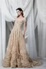 Prom Champagne Dresses Sexy Off Shoulder Backless Lace Appliques Evening Gowns Custom Made Sweep Train A Line Special Ocn Dress